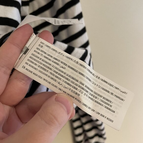 Abercrombie & Fitch Soft A&F Essentials Wmn M Black White Stripe Long Sleeve Tee - Picture 7 of 8